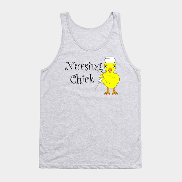 Nursing Chick Text Tank Top by Barthol Graphics